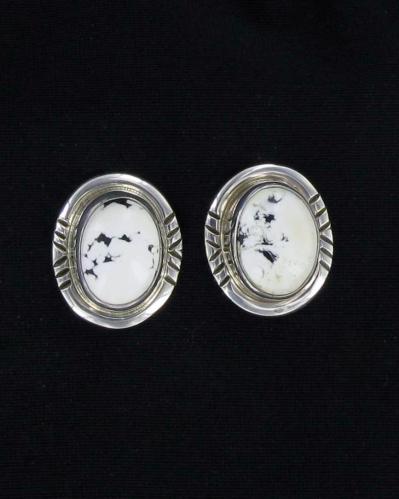 Native American Sterling Silver Earrings : White Buffalo Tuqruoise Post ...