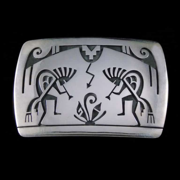 Hopi Overlay Kokopelli Belt Buckle | Joe Wilcox Indian Den