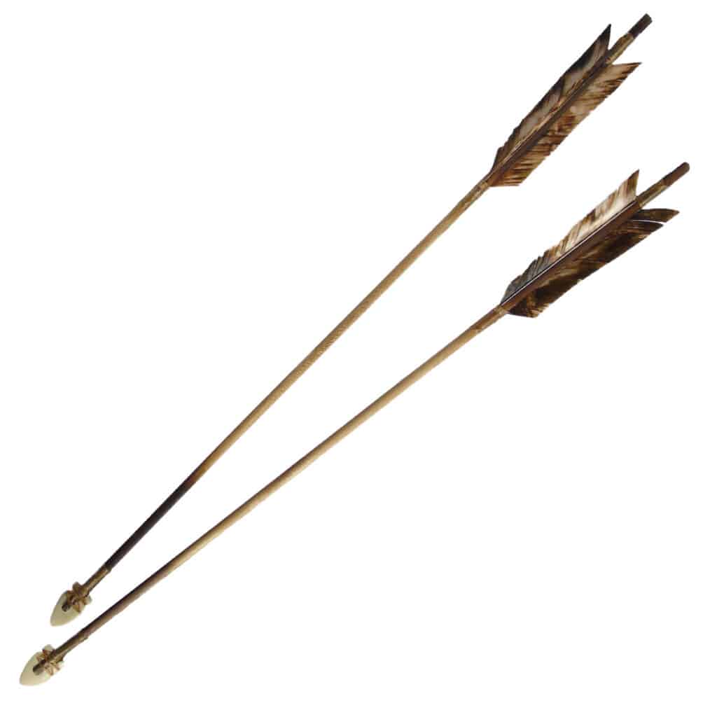 Deerskin Quiver with Feathers, Fringe and Arrows