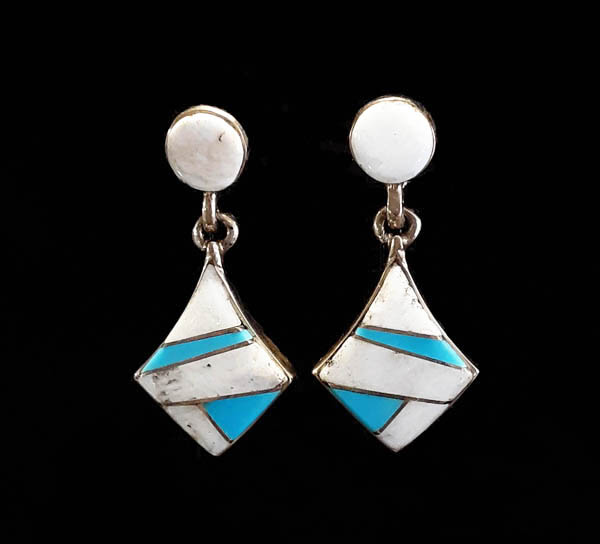 Sterling Silver Buffalo Turquoise Earrings 2024 (A0187)