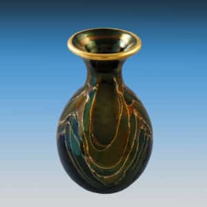 Bruce Fairman Black & Gold Small Gooseneck Pottery Vase