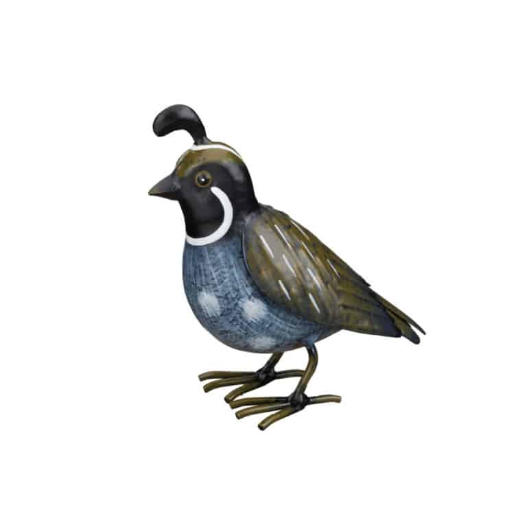 Small Metal Quail Statue Decor | Joe Wilcox Indian Den