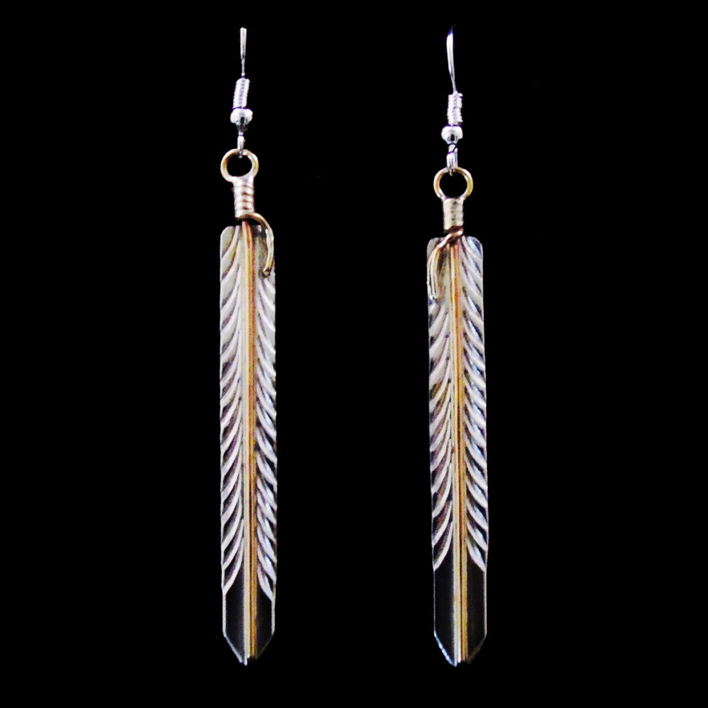 Navajo Silver Long Feather Earring Joe Wilcox Indian Den