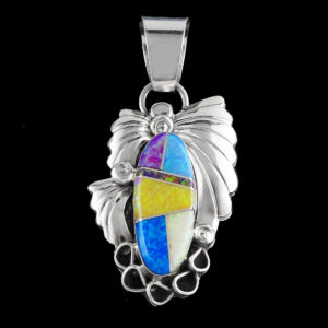 Traditional Navajo Silver w Opal Inlay