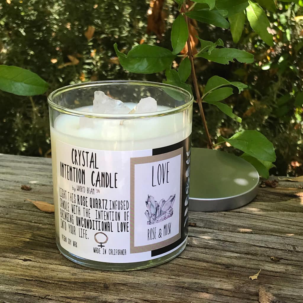 Rose And Musk Love Crystal Intention Candle 4988