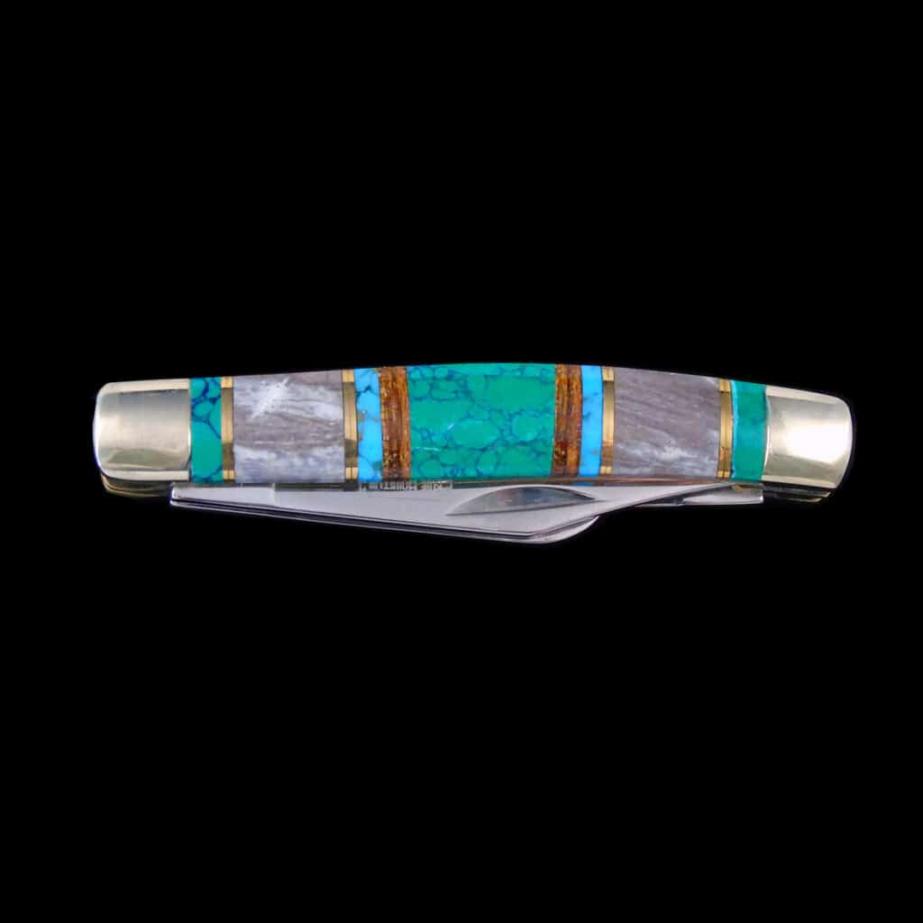 Multi-Blade Malachite Inlaid Knife | Joe Wilcox Indian Den