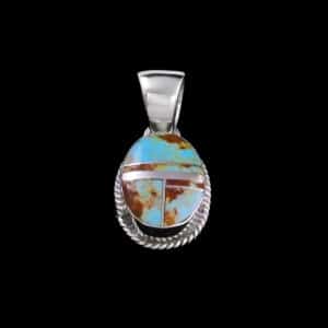 Hand-Crafted Oval Navajo Turquoise Medallion Pendant