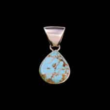 Teardrop Genuine Navajo Inlaid Turquoise Pendant