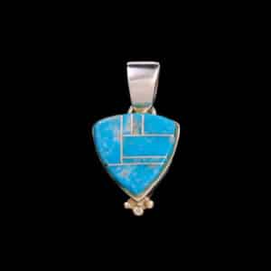 Inlaid Turquoise Navajo Pendant