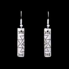 Traditional Navajo Silver Bar Earrings