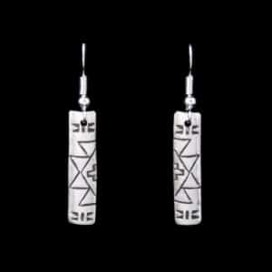 Traditional Navajo Silver Bar Earrings