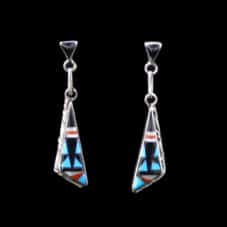 Native American Zuni Inlaid Earrings by Sylvestor Boone