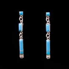 Malani Navajo Inlaid Turquoise Earrings