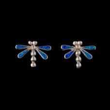 Authentic Hand-Crafted Eddakie Inlaid Dragonfly Earrings