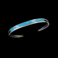 High-Quality Turquoise Navajo Inlay Bracelet