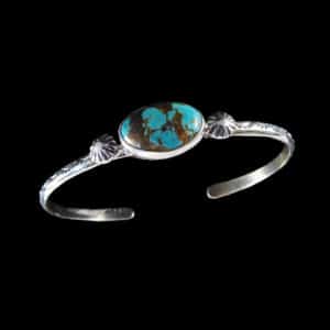 Petite Southwest Navajo Turquoise Center Stone Bracelet