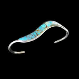 Contemporary #8 Turquoise Inlaid Navajo Bracelet