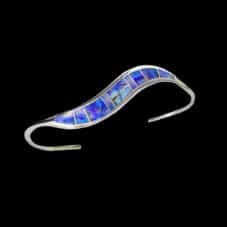 Modern Wave Design Inlaid Spiderweb Opal Bracelet