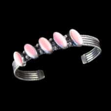 Artisanal Navajo Pink Shell Designer Bracelet Jewelry