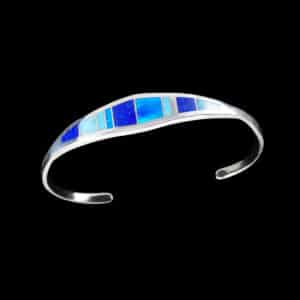 Crown Band Multi-Stone Inlay Cuff Bracelet