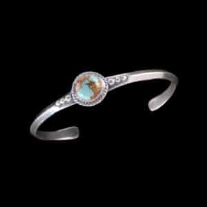 Traditional Center-Stone Navajo Turquoise Bracelet