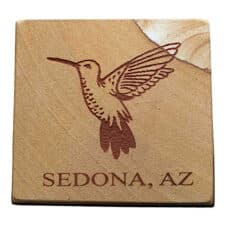 Sedona AZ Etched Hummingbird Sandstone Coaster