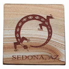 Southwest Gecko Natural Etched Sandstone Drink Coaster