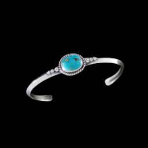 Artisan Crafted Navajo Turquoise Wear Around Bracelet