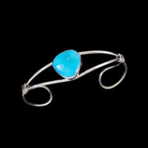 Genuine Turquoise Center-Stone Navajo Bracelet