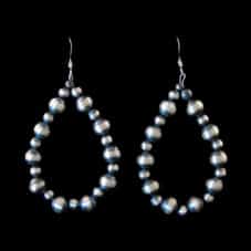 Navajo Beaded Pearl Hoop Earrings