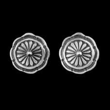 Southwest Sterling Silver Handcrafted Concho Earrings