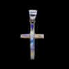 Navajo-Crafted Cultured Spiderweb Opal Inlaid Cross Pendant