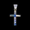 Navajo-Crafted Cultured Spiderweb Opal Inlaid Cross Pendant