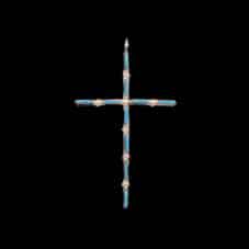 Pin-Needle Handcrafted Zuni Turquoise Cross Pendant