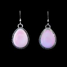 Teardrop Pink Conch Shell Dangle Earrings