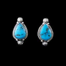 Western Turquoise Concho Teardrop Earrings