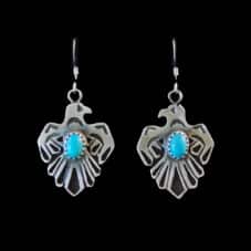 Genevieve Francisco Zuni Thunderbird Turquoise Earrings