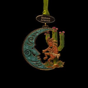 Kokopelli Cactus Sedona Arizona Brass Ornament