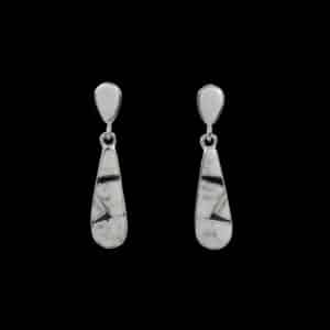 Navajo Hand-Crafted White Buffalo Teardrop Earrings