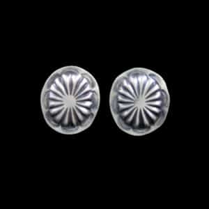 Navajo Southwestern Style Sterling Silver Concho Earrings