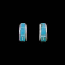 Genuine Navajo Spiderweb Turquoise Sterling Silver Earrings