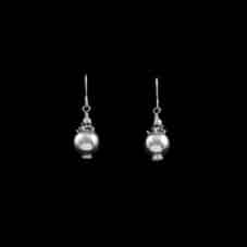 Medium Navajo Sterling Silver Bead Dangle Earrings