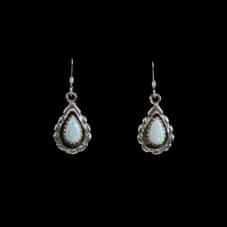 Hopi Hand-Crafted Teardrop Cultured Opal Earrings