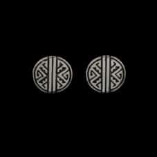 Handcrafted Hopi Round Flat Stud Earrings Traditional Design