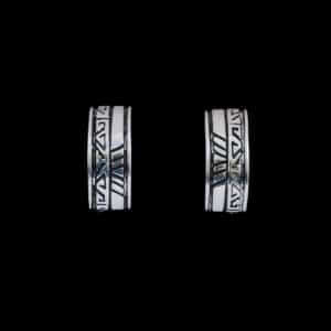 Sterling Silver Navajo Half-Hoop Earrings Native Designs