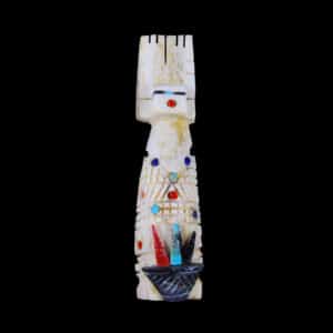 Hand-Carved Zuni Corn Maiden Spirit Fetish with Offering