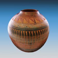 Medium Handcrafted Navajo Horsehair Pottery Vessel