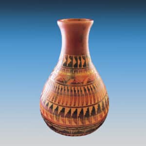 Hand-Etched Mireille Gilmore Navajo Horsehair Gooseneck Vase