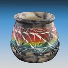 Cecilia Benally Wide Rim Navajo Horsehair Cutout Pot