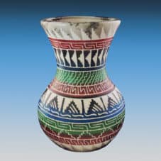 Genuine Navajo Hand-Etched Horsehair Pottery Vase